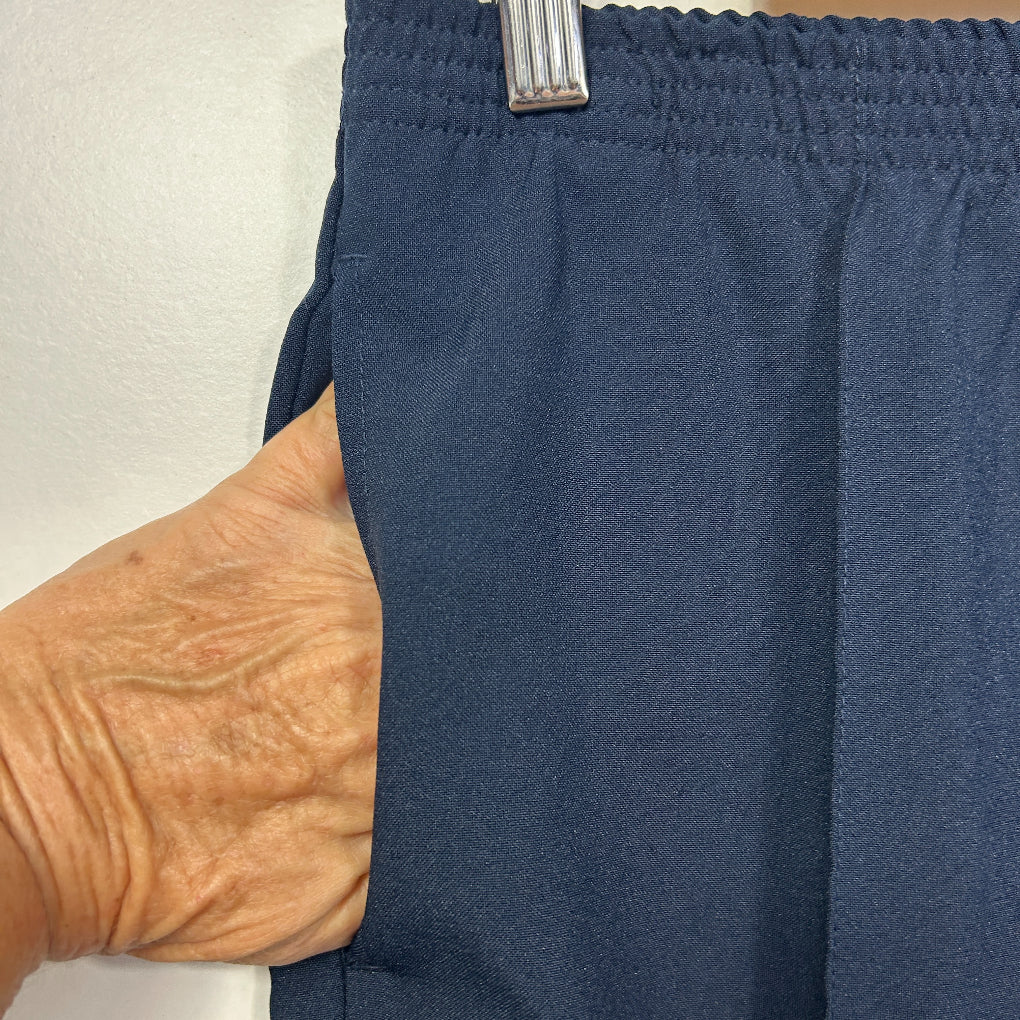 Black Pepper Navy Straight Leg Pants - Size 14