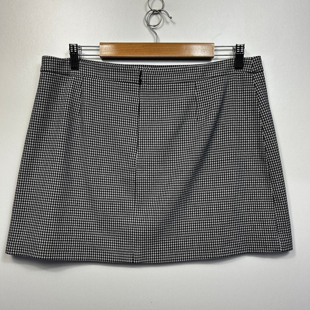 Seed Heritage Navy Houndstooth Mini Skirt - Size 14