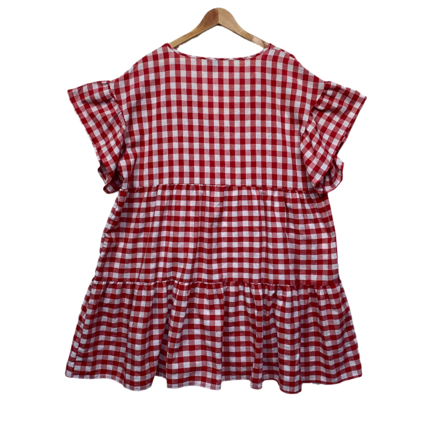 Shein Curve Smock Dress Size 20 22 3XL Red Gingham Check