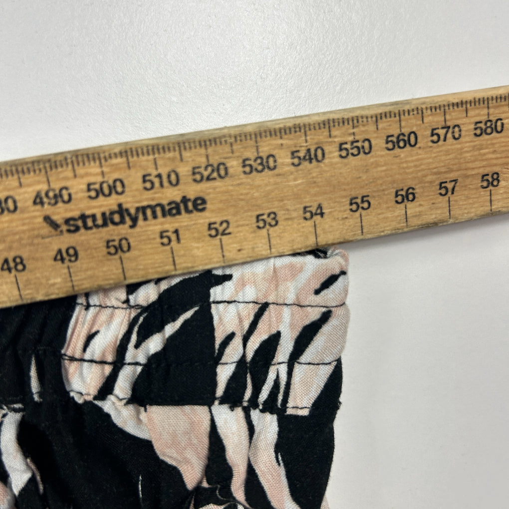 Belle Curve Black and White Palm Print Pants - Size 20