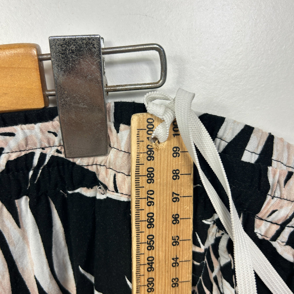 Belle Curve Black and White Palm Print Pants - Size 20