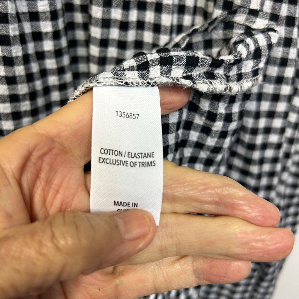 Avella Black Gingham Cotton Dress - Size 20