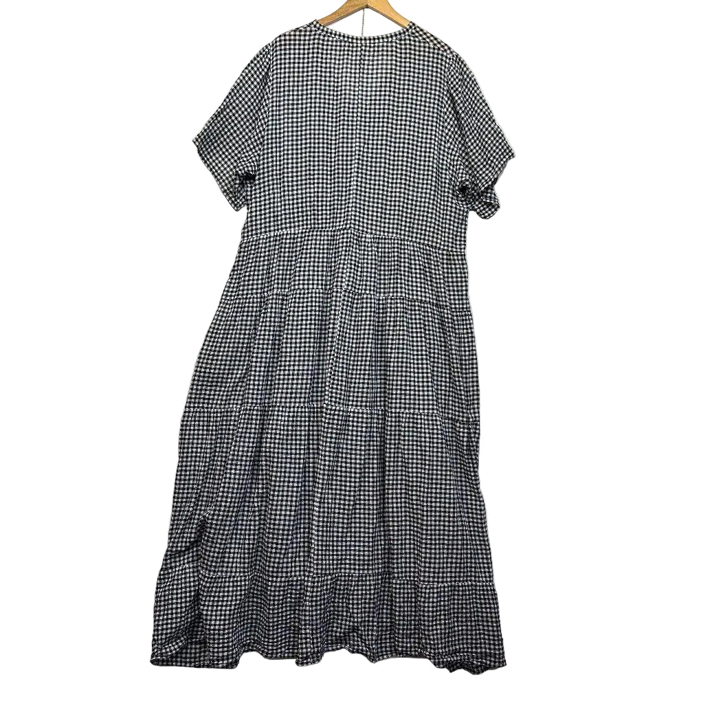 Avella Black Gingham Cotton Dress - Size 20
