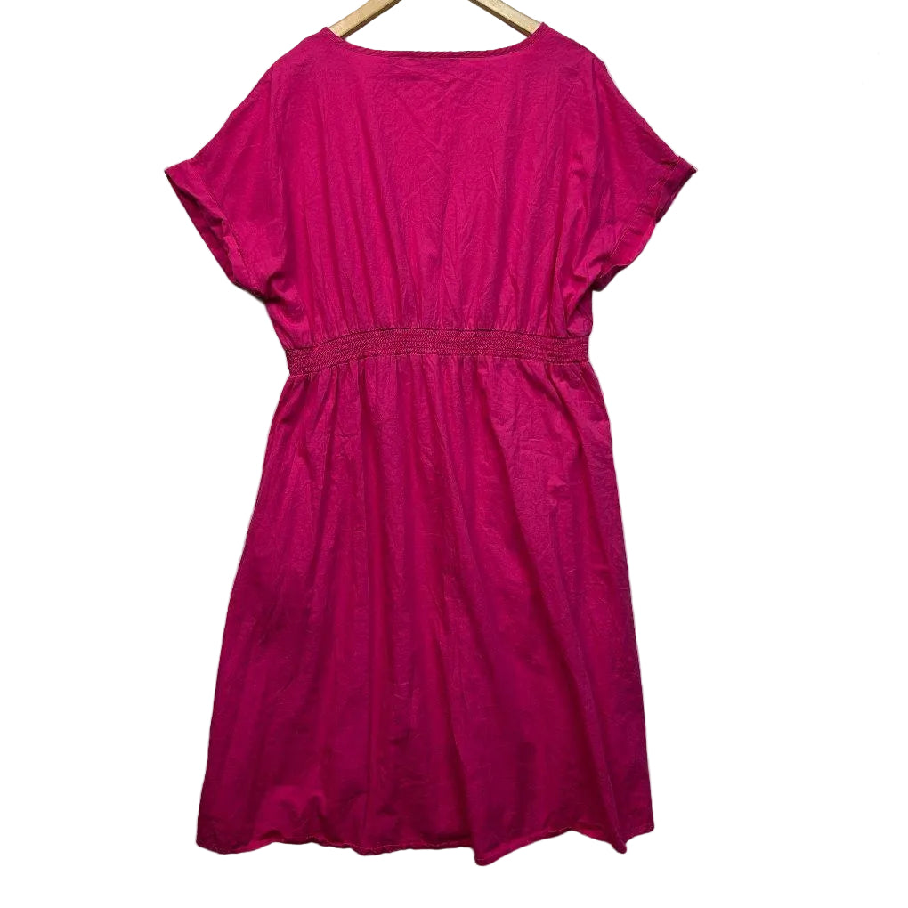 Rockmans Pink Cotton Dress - Size 18