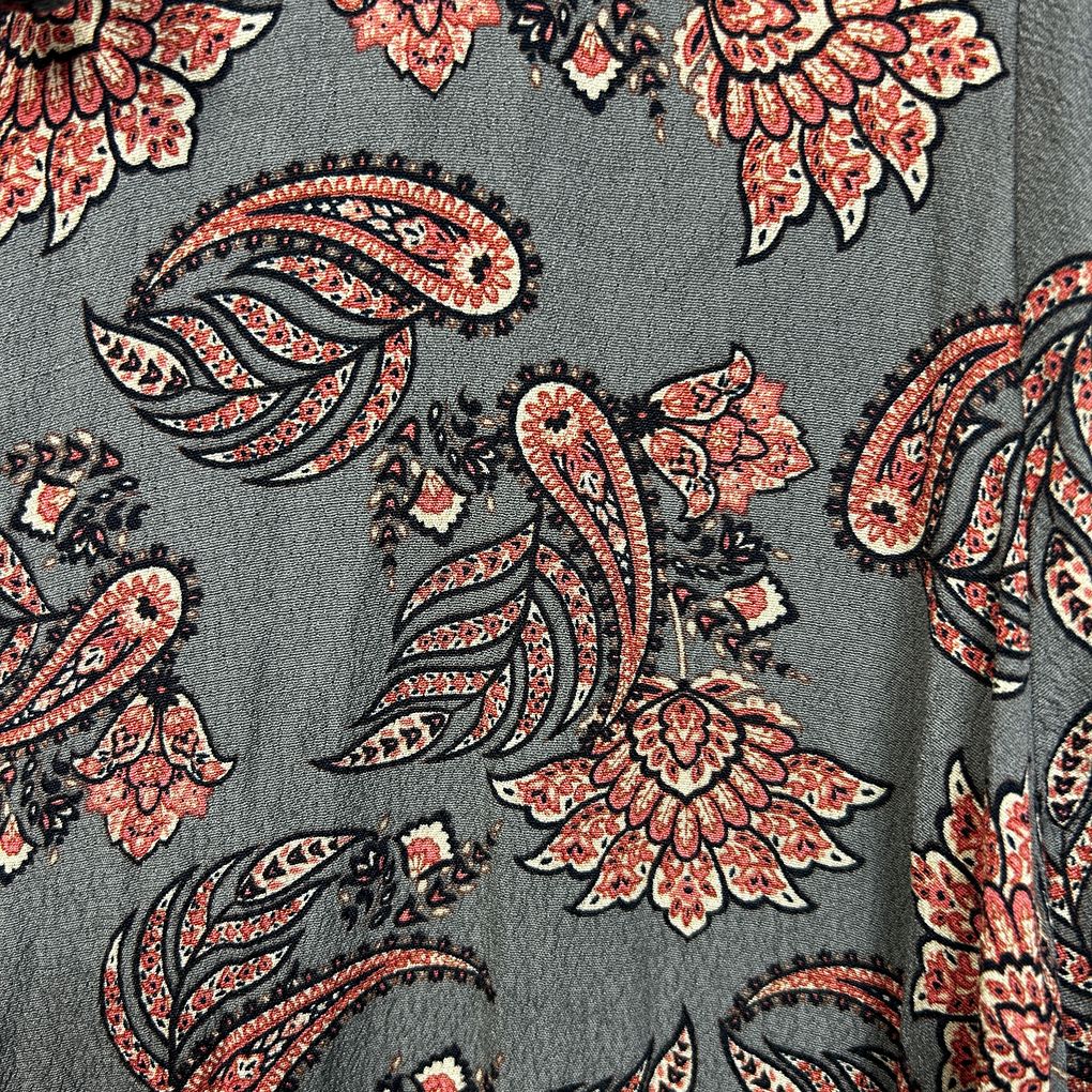 Fate + Becker Khaki Paisley Top - Size 16