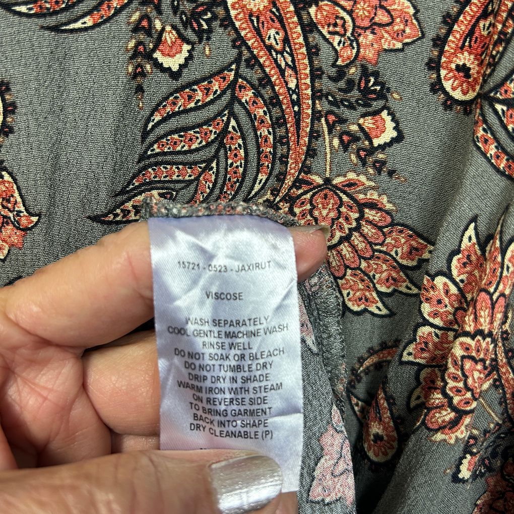 Fate + Becker Khaki Paisley Top - Size 16