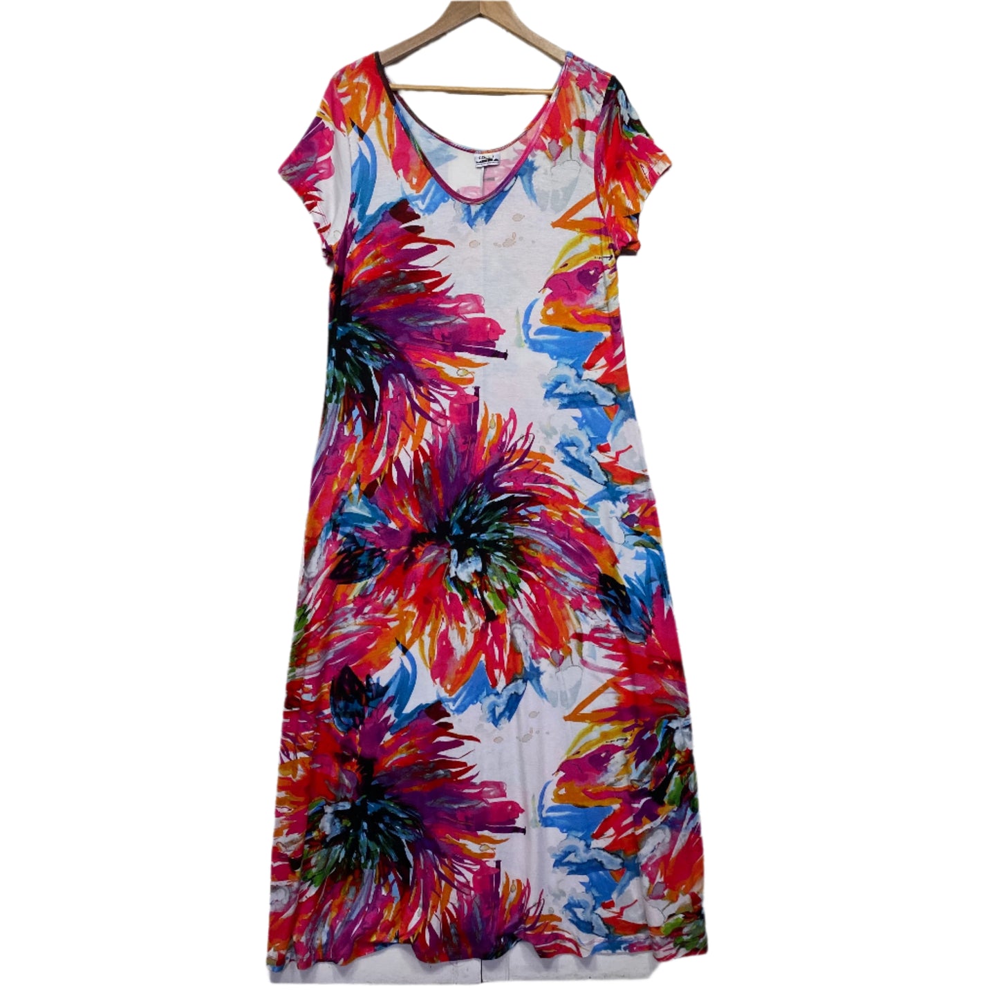 Costa Moda Dress Size 14 Large Long Length Floral Multicoloured