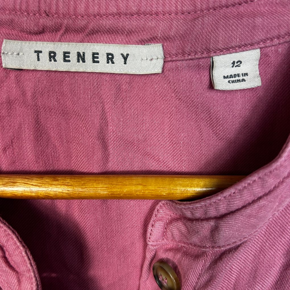 Trenery Pink Linen Dress - Size 12
