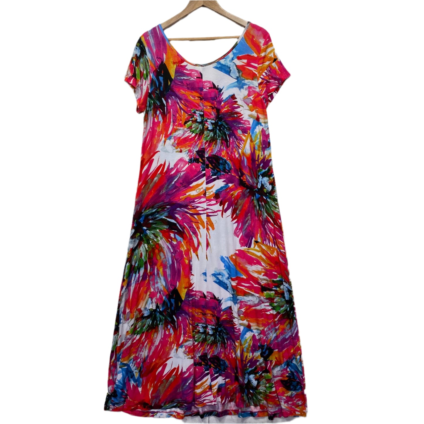 Costa Moda Dress Size 14 Large Long Length Floral Multicoloured