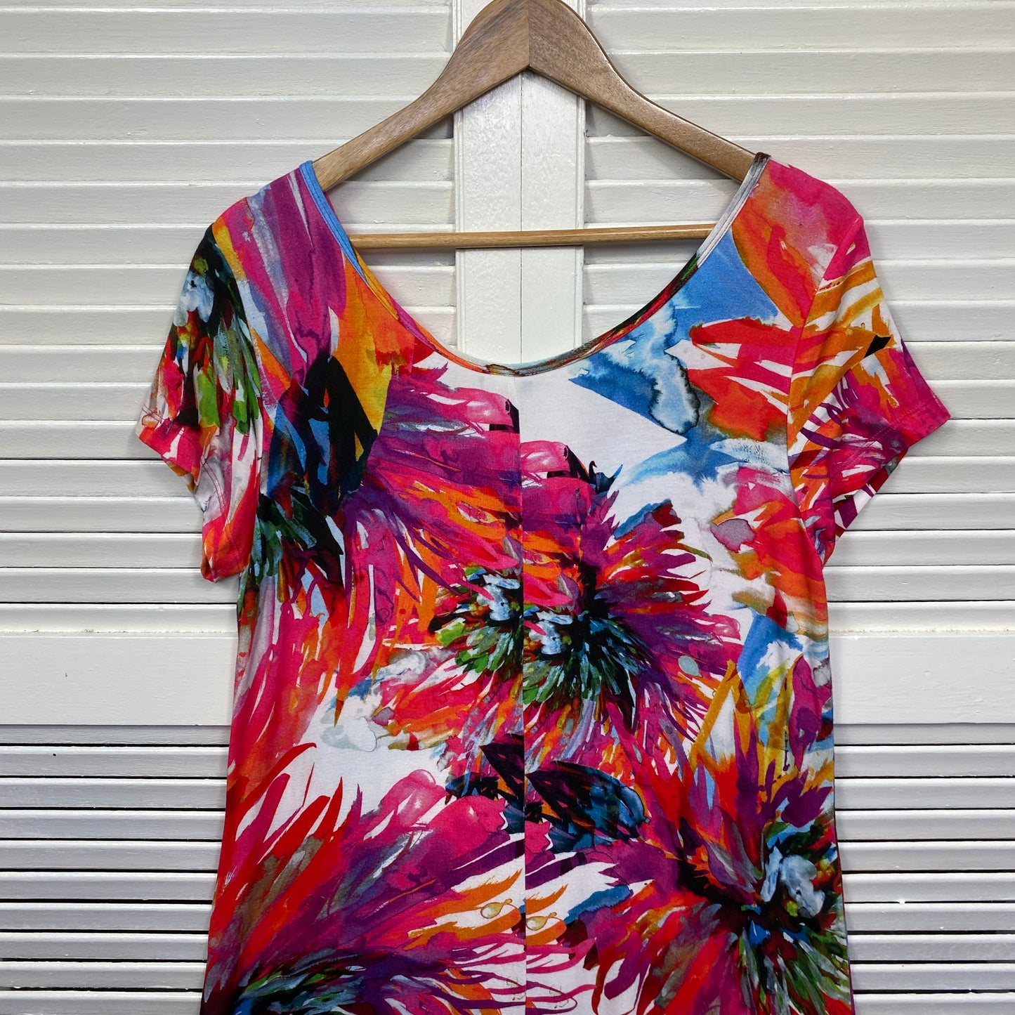 Costa Moda Dress Size 14 Large Long Length Floral Multicoloured