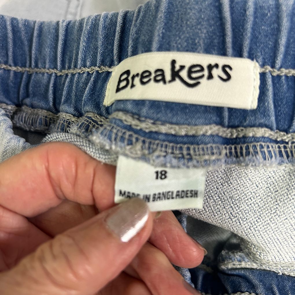 Breakers Light Blue Cotton Joggers - Size 18