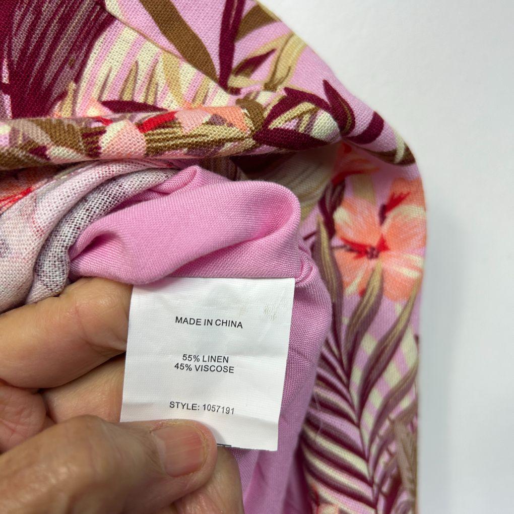 Rockmans Pink Linen Skirt - Size 14