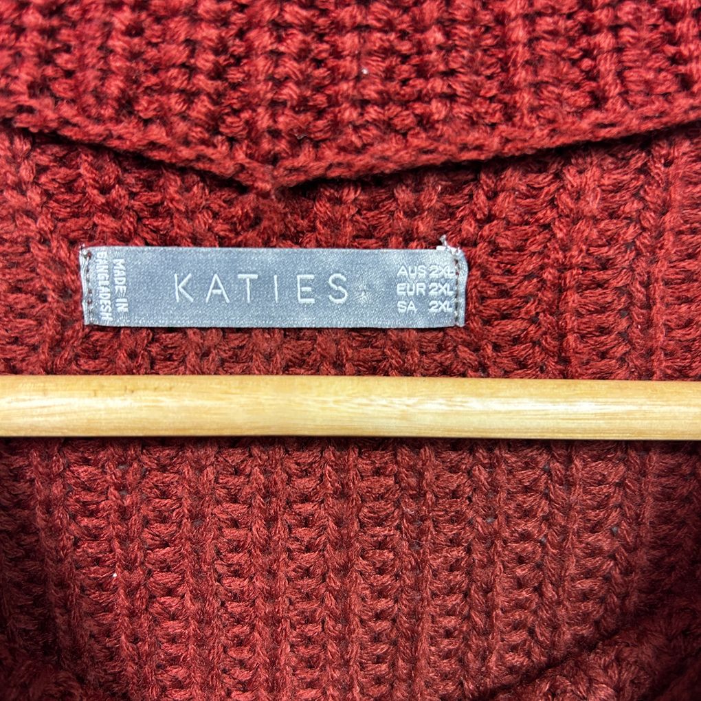 Katies Rust Knit Vest - Size 2XL