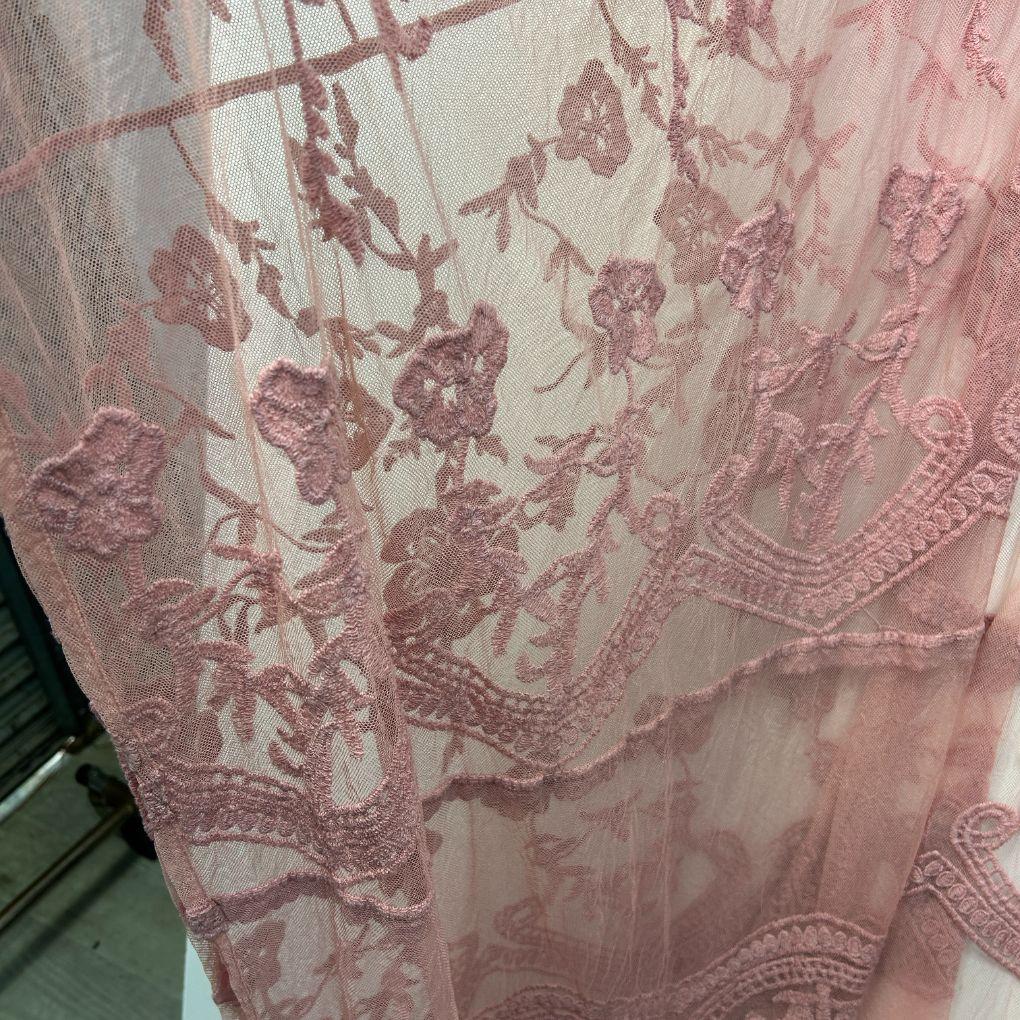 Boho Dusty Pink Lace Kaftan - One Size