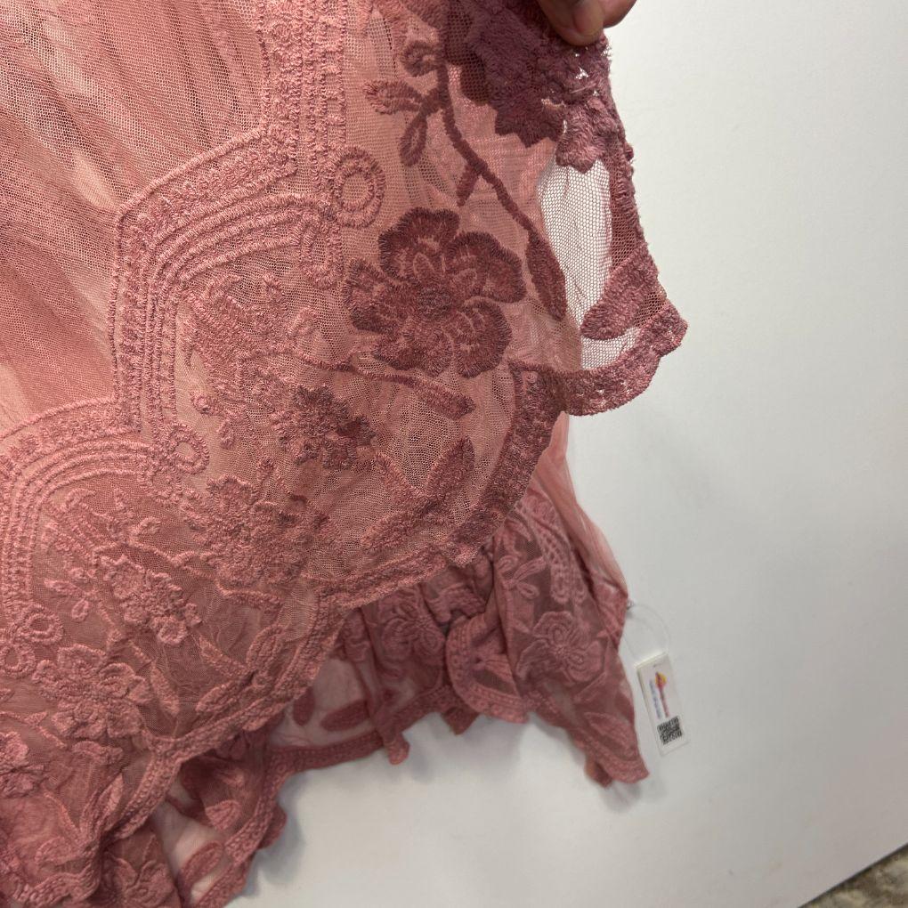 Boho Dusty Pink Lace Kaftan - One Size