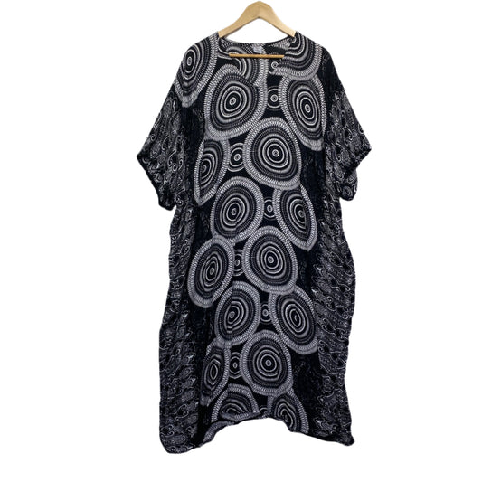 Sundrenched Kathan Dress One Size 14 16 Black Shite Long Length