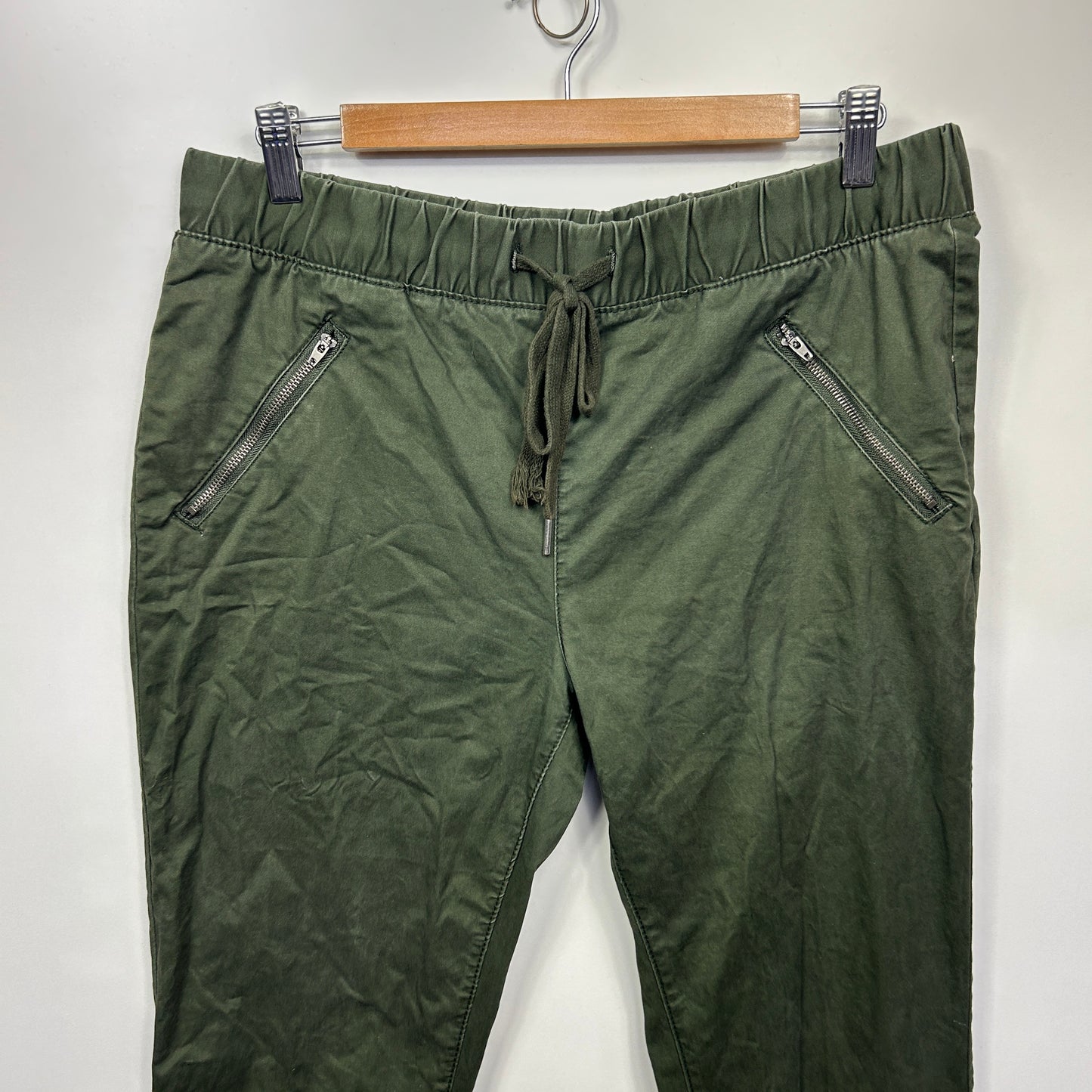 Cotton On The Cuff Chino Pants Size 14 Green Pockets
