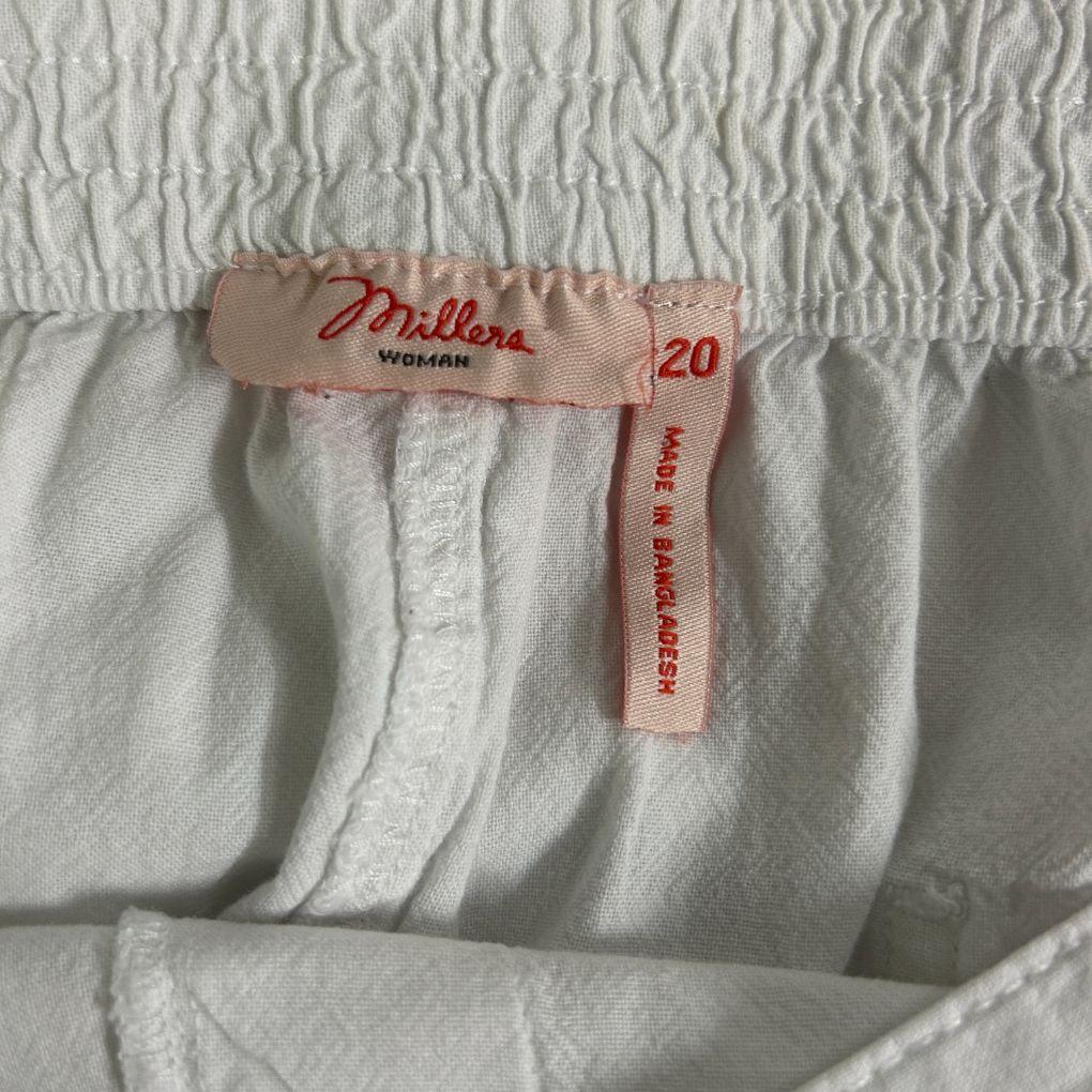 Millers White Cotton Pants - Size 20