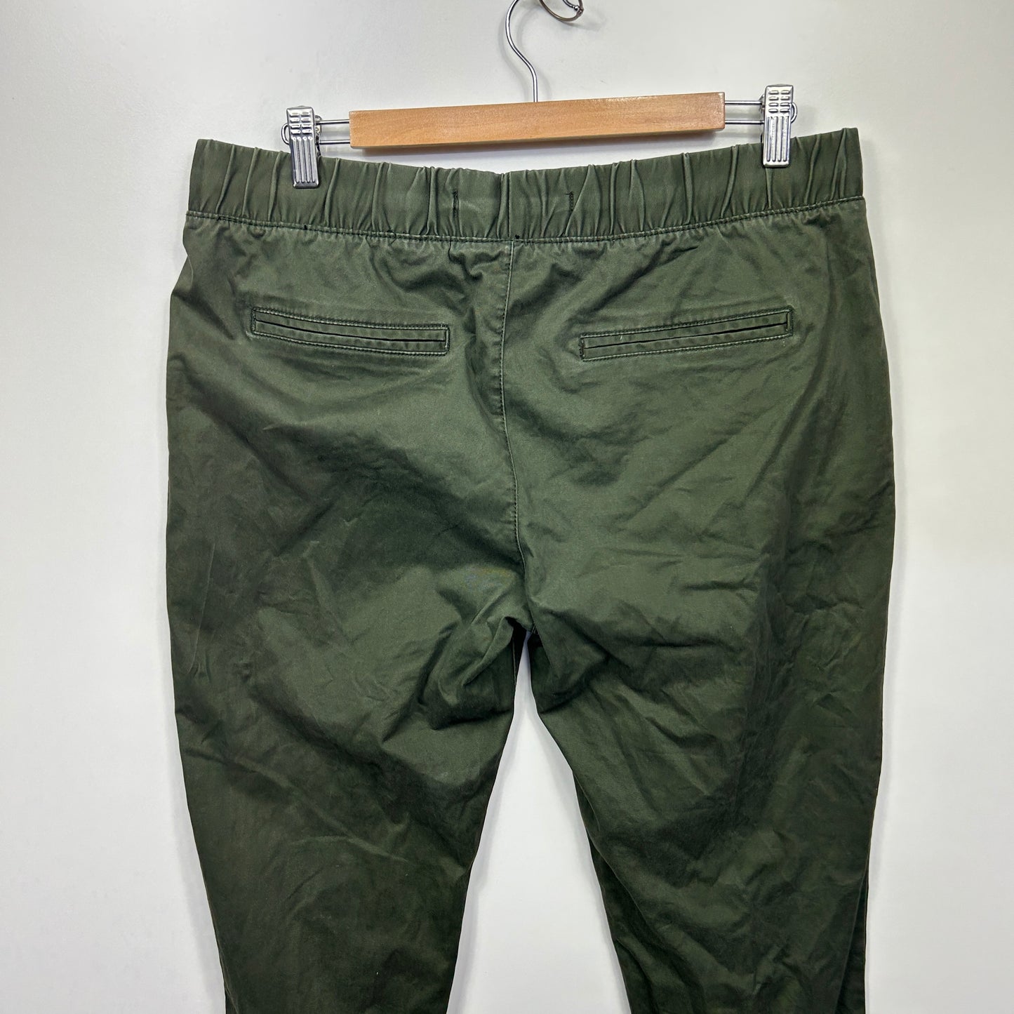Cotton On The Cuff Chino Pants Size 14 Green Pockets