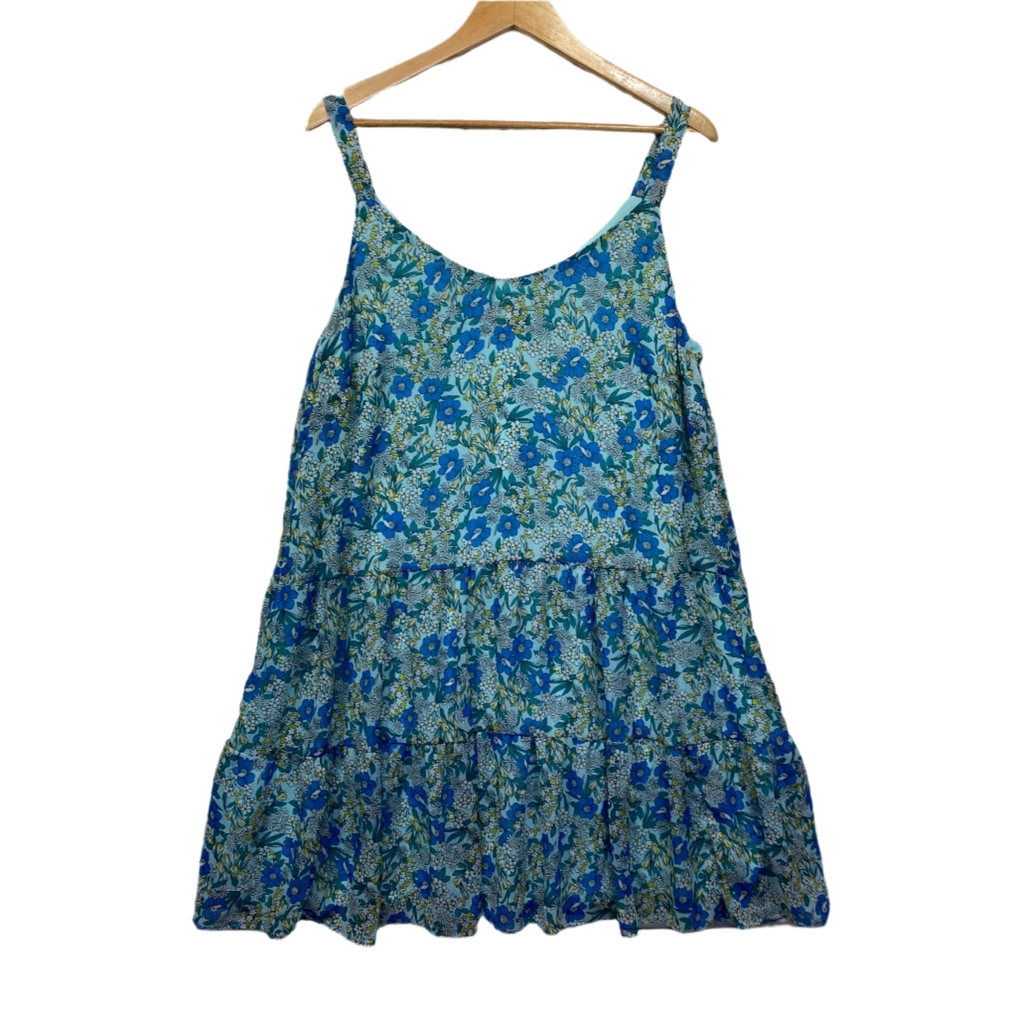 CCX City Chic Dress Size 14 Plus XS Sleeveless Short Length Floral Blue