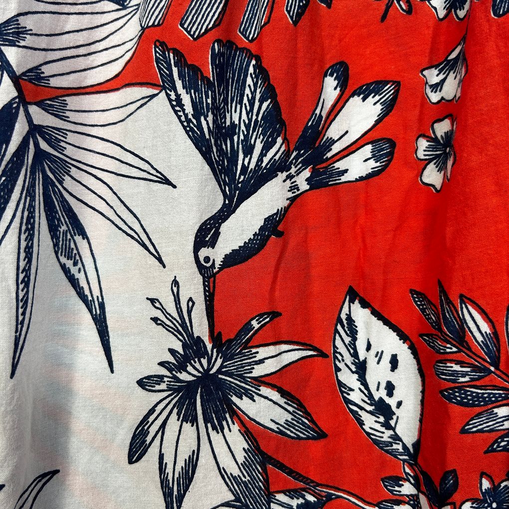Naudic Red Cotton Maxi Dress - Size XL