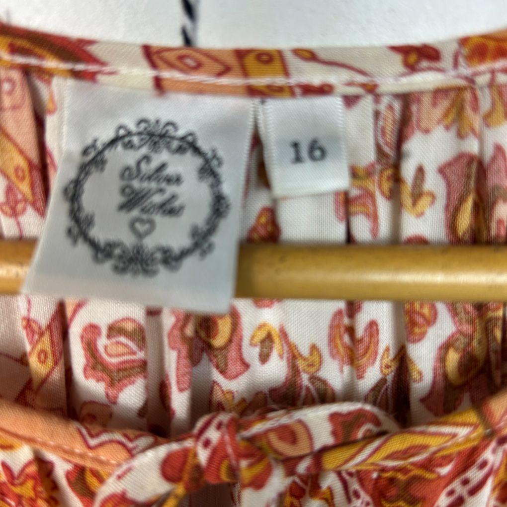 Silver Wishes Rust Paisley Boho Maxi Dress - Size 16