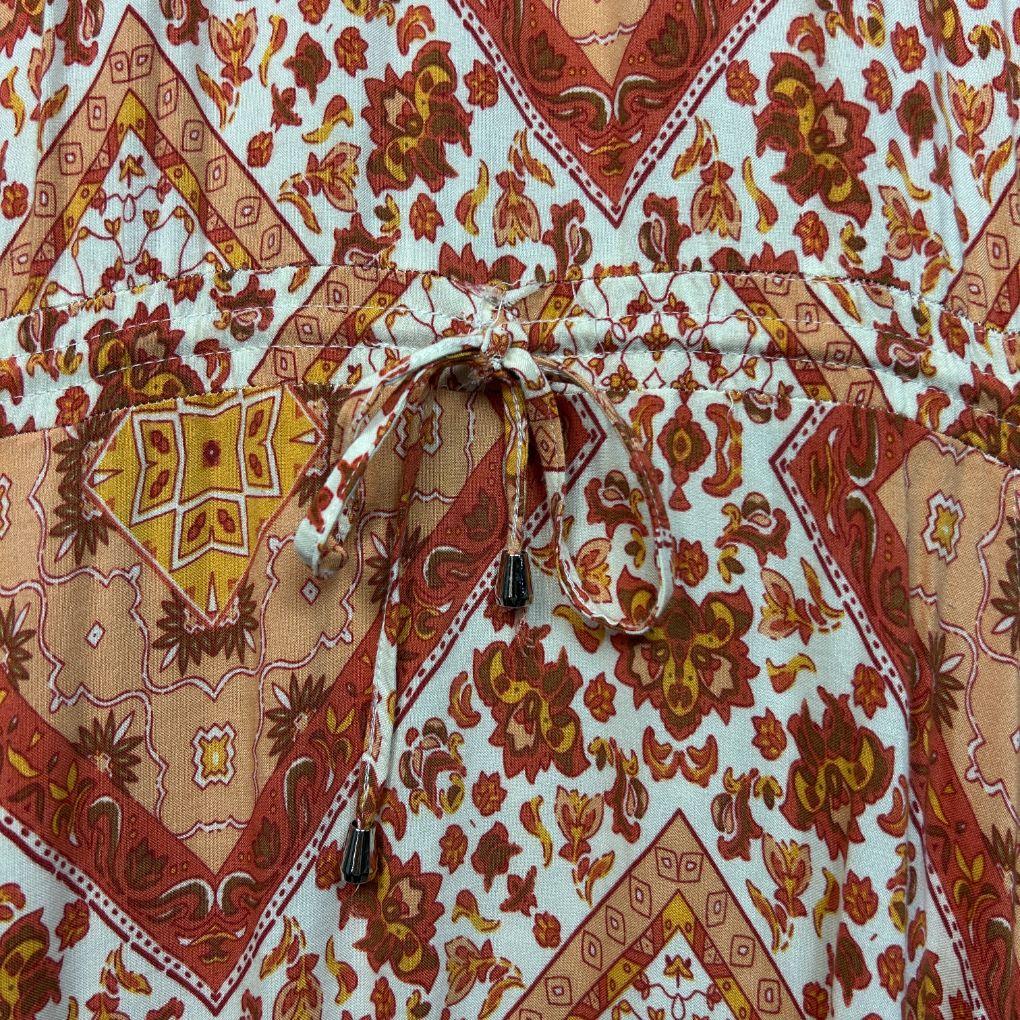 Silver Wishes Rust Paisley Boho Maxi Dress - Size 16