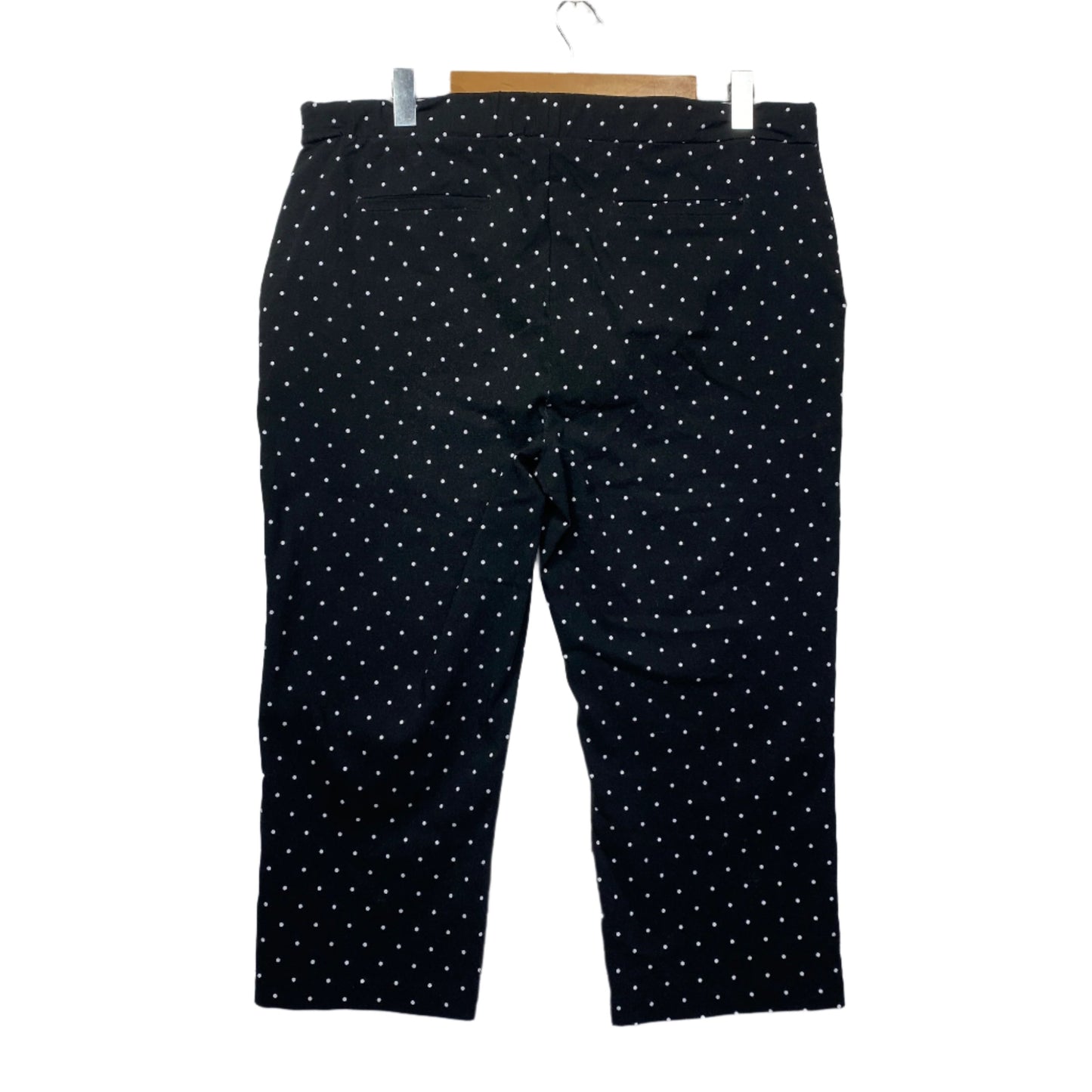 Rockmans Cropped Pants Size 18 Plus Pull On Black Polka Dots