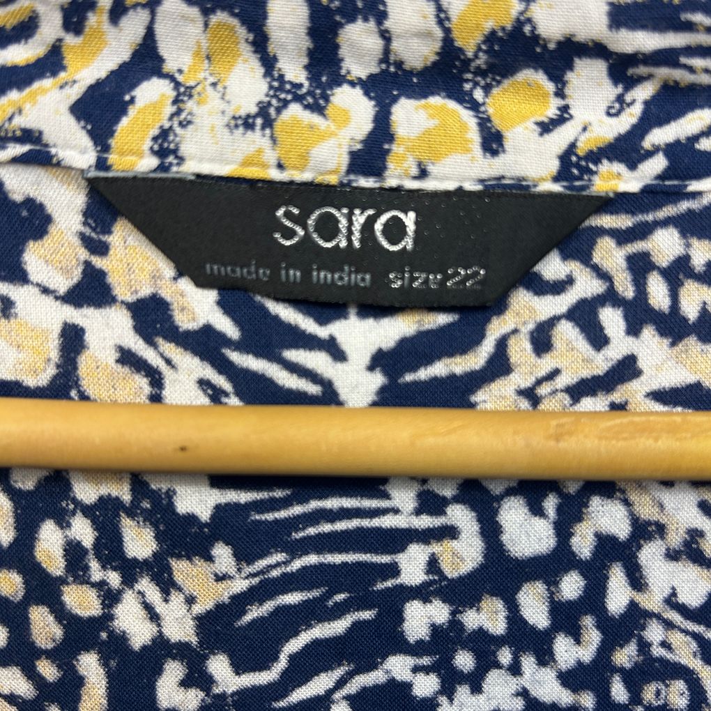Sara Navy Print Top - Size 22