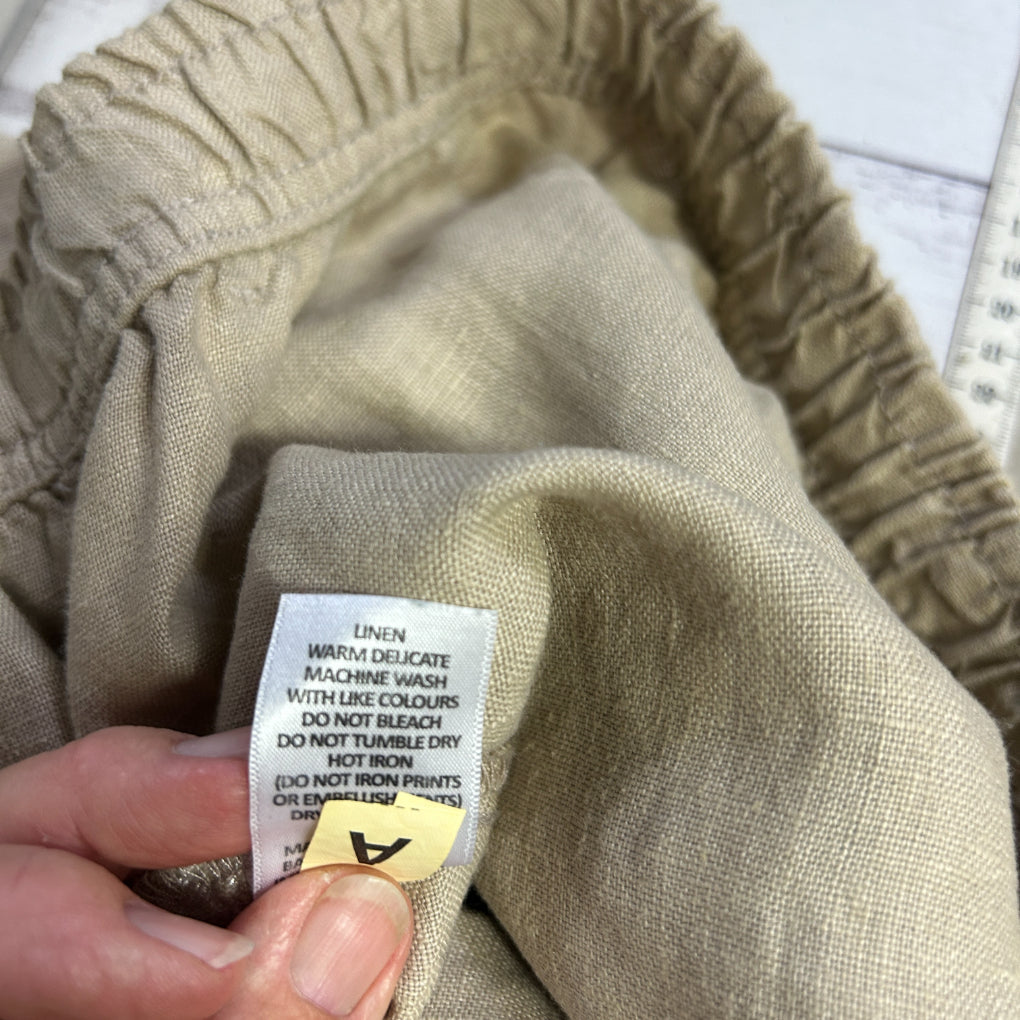 Target Woman Natural Linen Crop Pants - Size 20