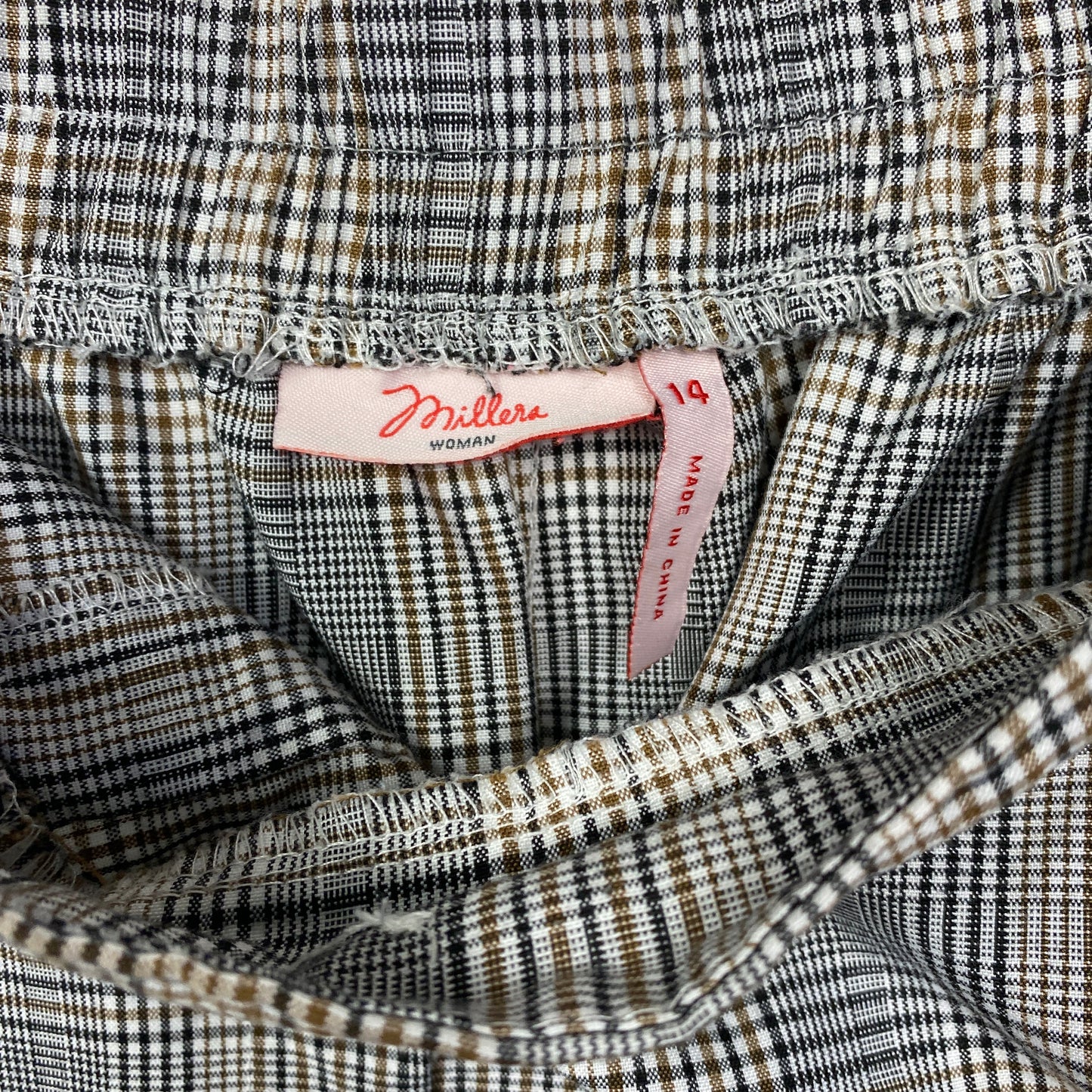 Millers Pants Size 14 Check Pockets Elastic Waist Cropped