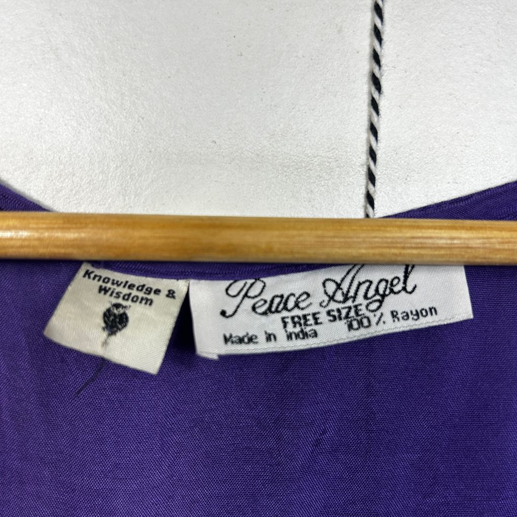 Peace Angel Tree of Life Purple Boho Maxi Dress - One Size