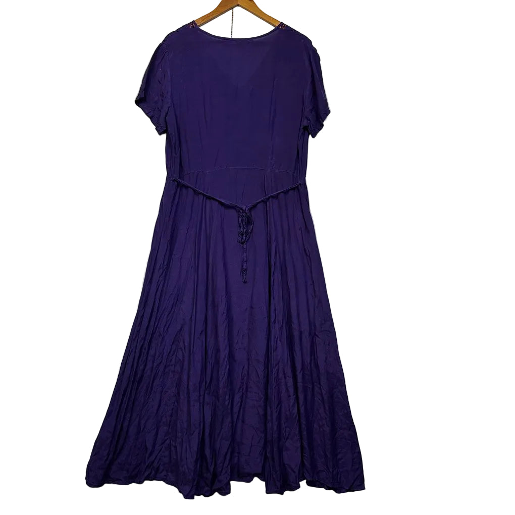 Peace Angel Tree of Life Purple Boho Maxi Dress - One Size