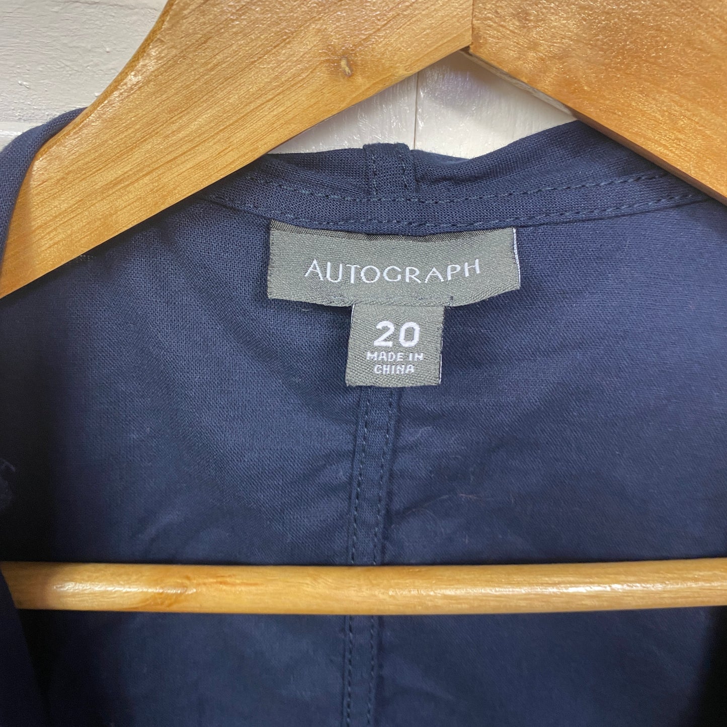 Autograph Crop Jacket Top Size 20 Blue Navy Short Sleeve