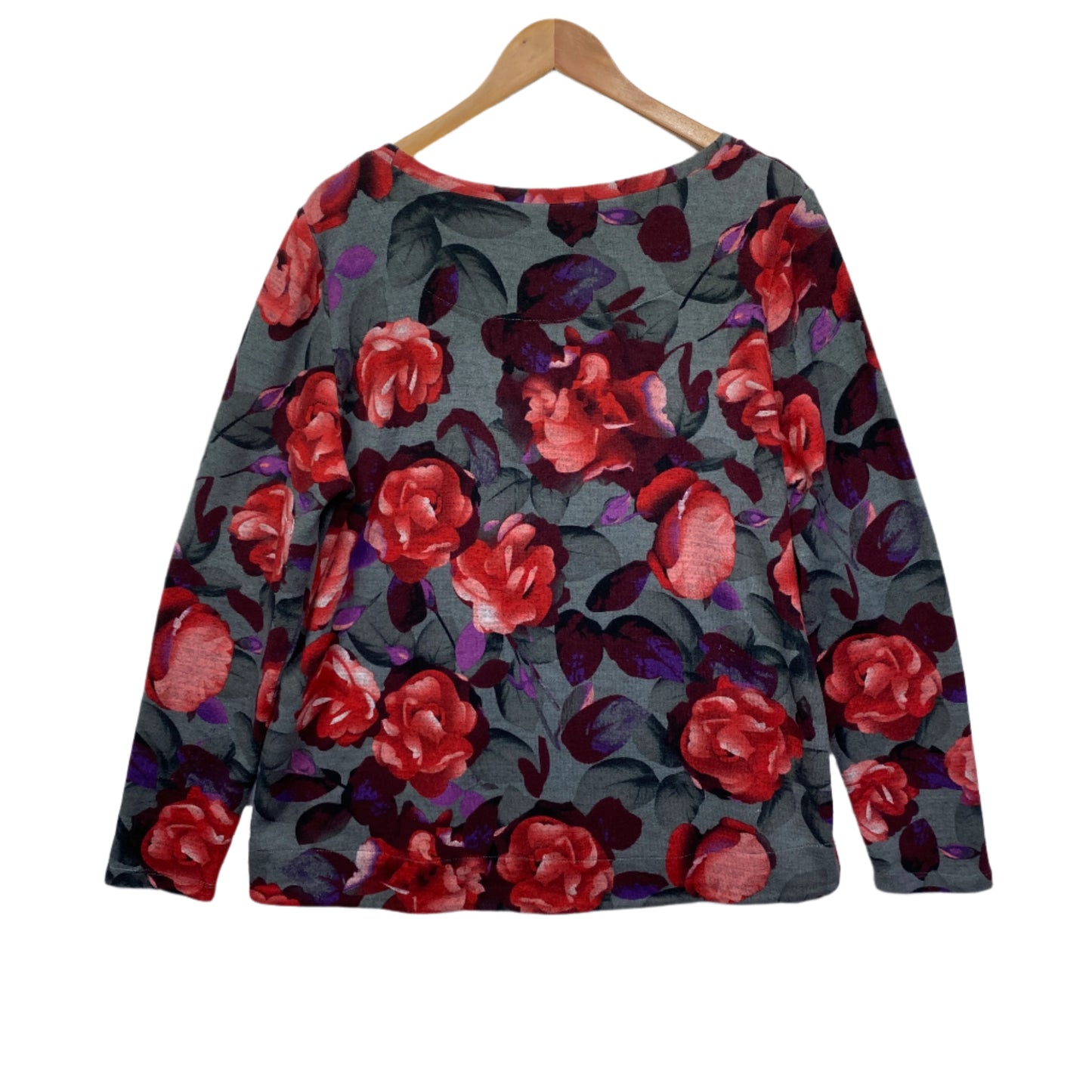 Capture Top Size 16 Long Sleeve Floral Knit Thick