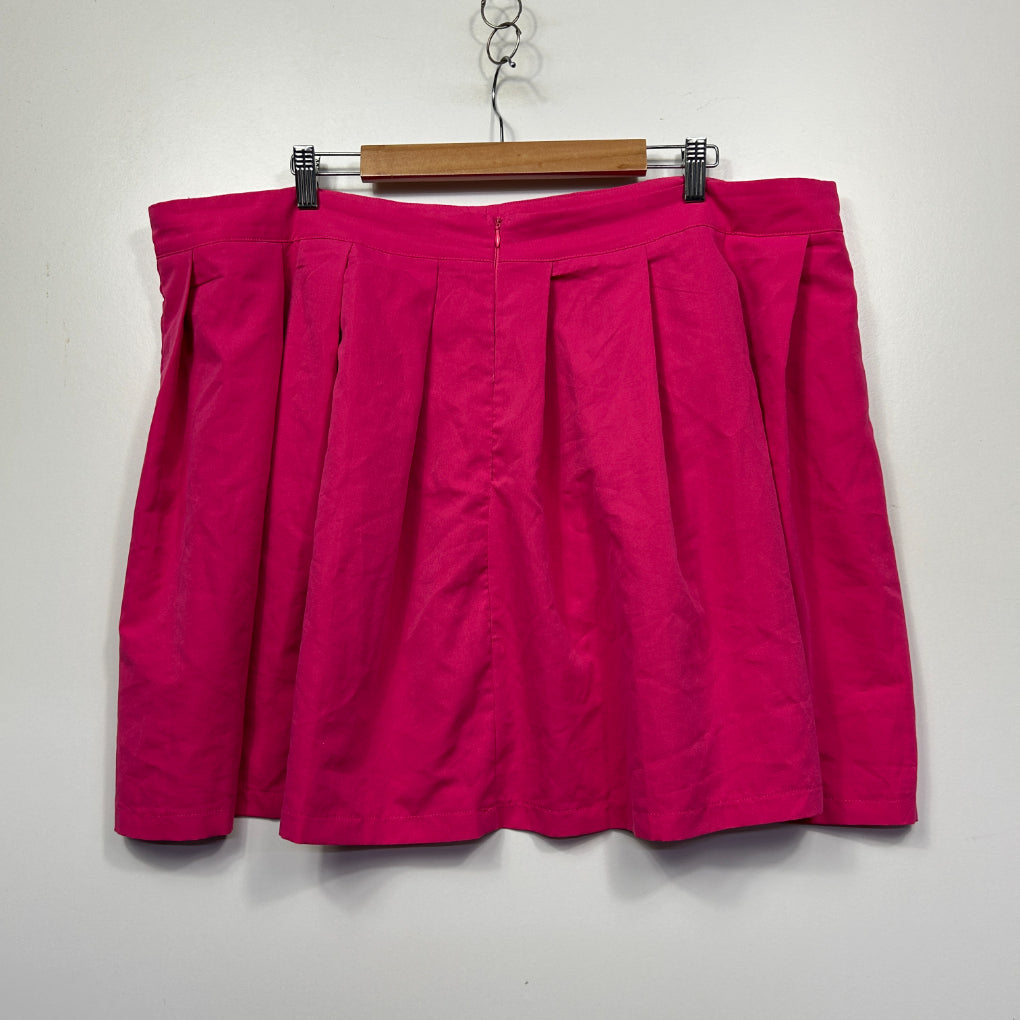 Shein Curve Hot Pink Pleated Mini Skirt - Size 4XL