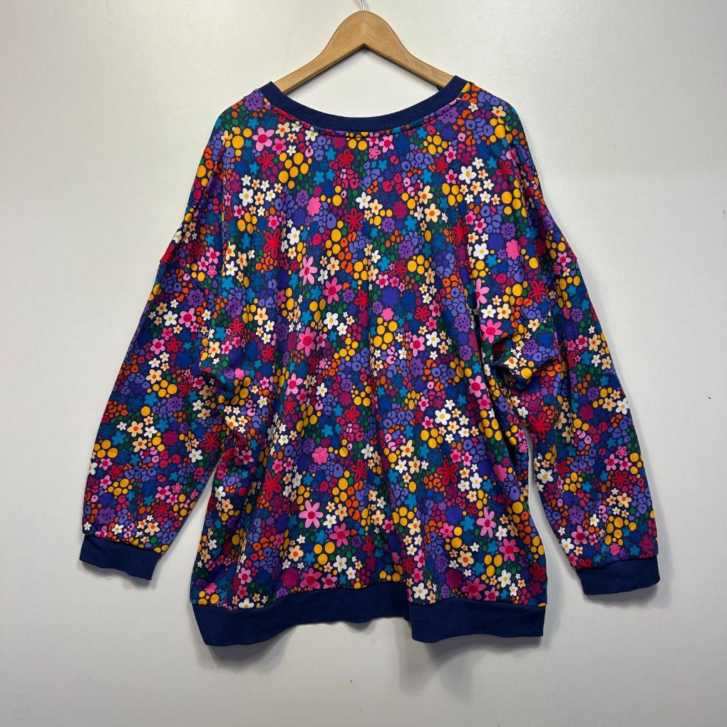 Proud Poppy Multicoloured Floral Cotton Jumper - Size 24