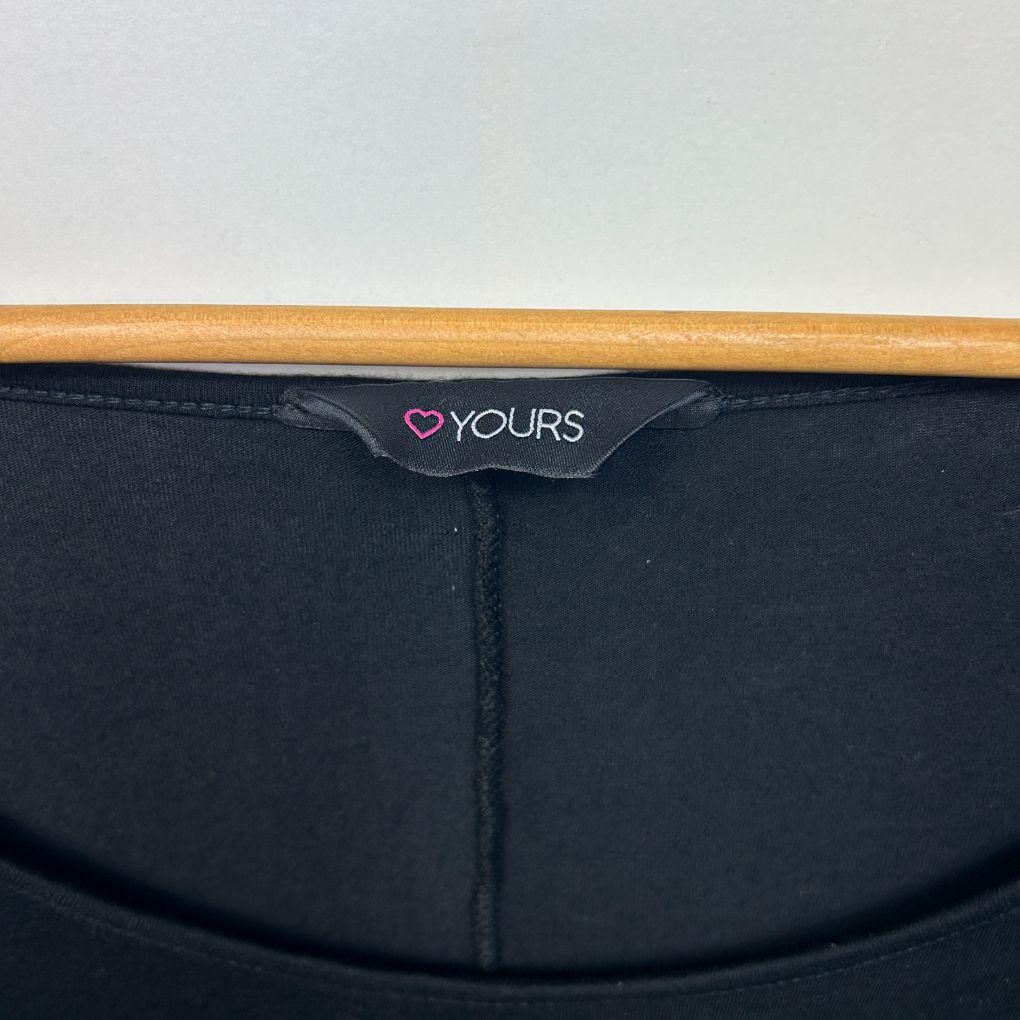 Yours Black Casual Top - Size 30+