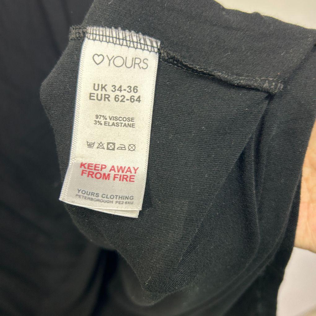 Yours Black Casual Top - Size 30