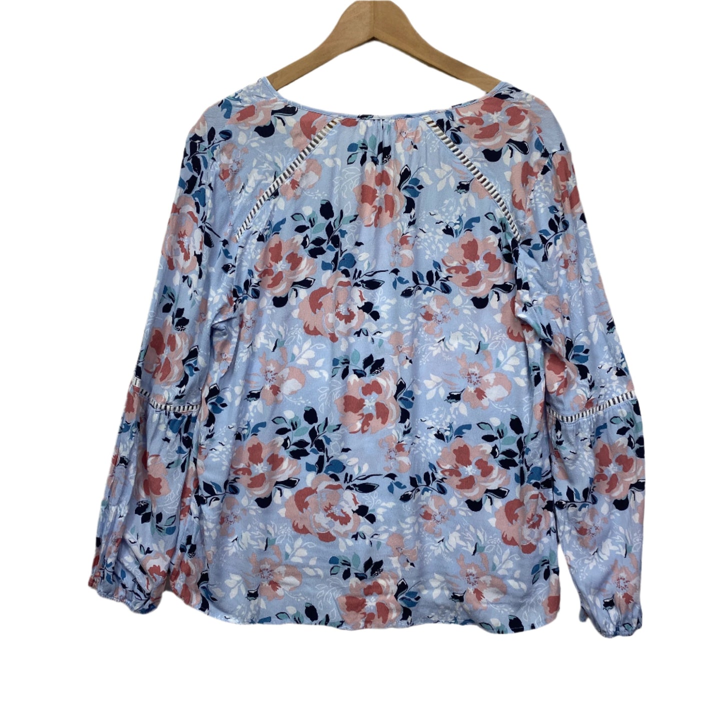 Jag Top Size 14 Blue Floral Long Sleeve Viscose