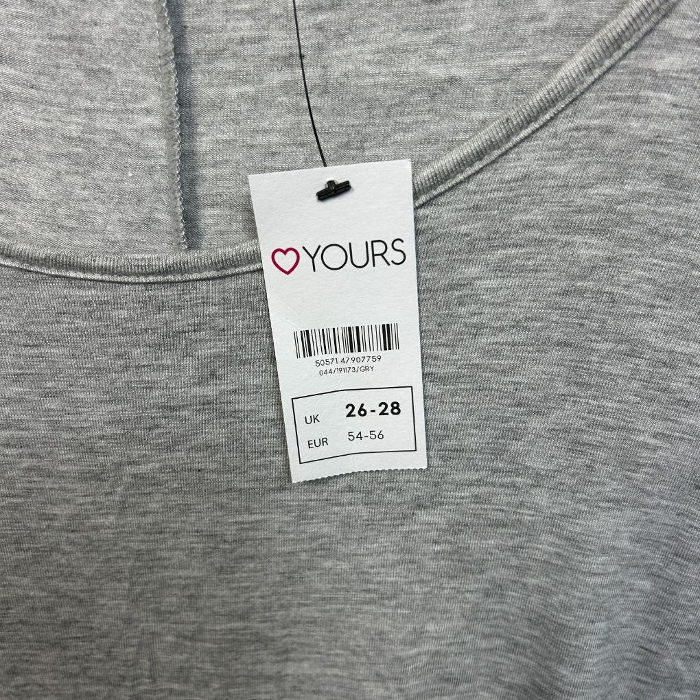 Yours Grey Casual Top - Size 26-28