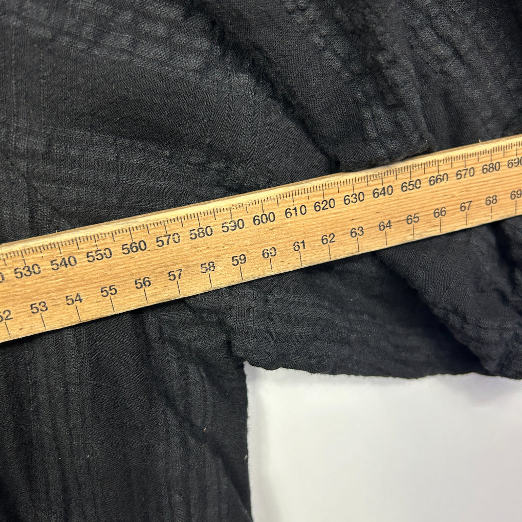 Preview Black Textured Puff Sleeve Midi Dress - Size 20