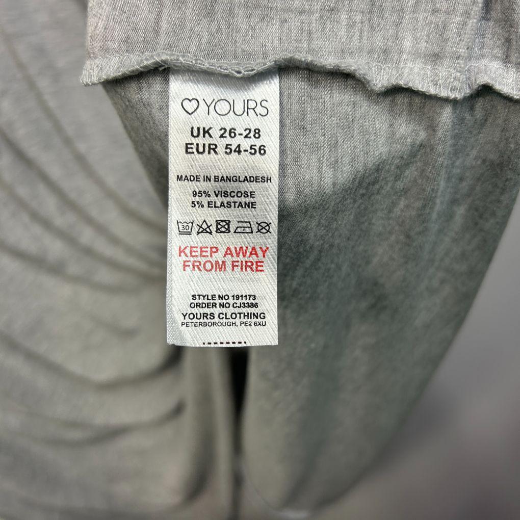 Yours Grey Casual Top - Size 26-28