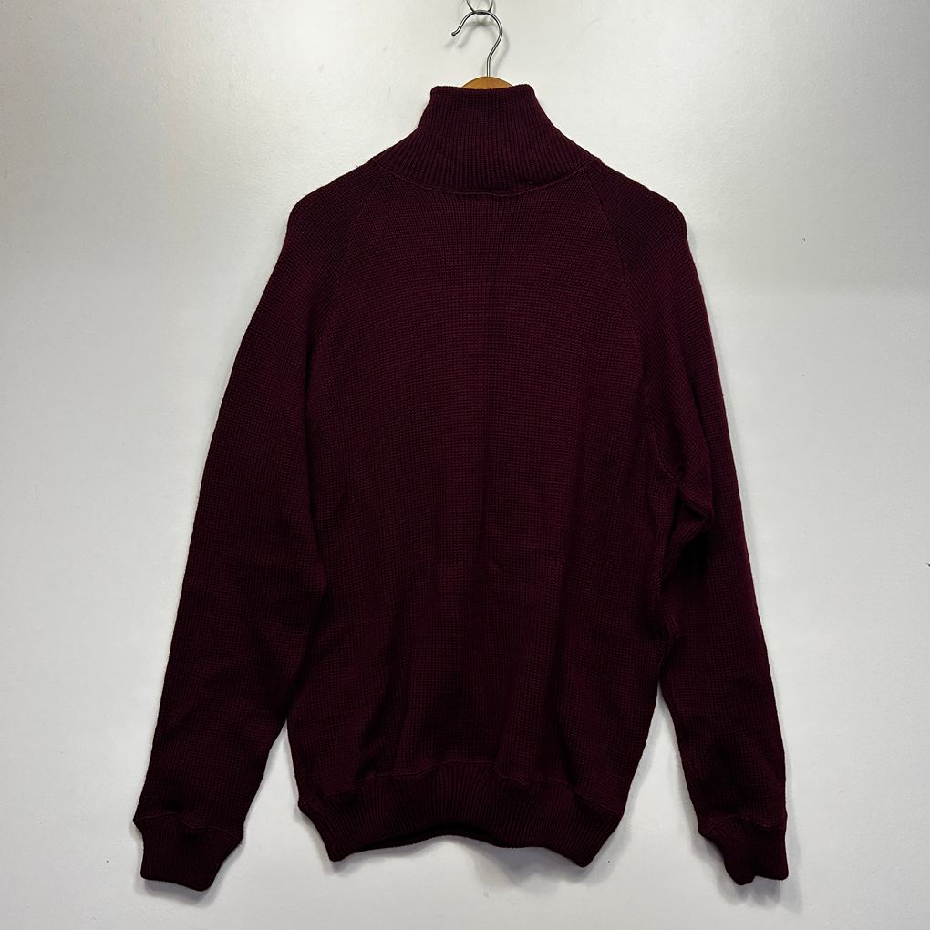 Crosba Burgundy Turtleneck Wool Jumper - Size 12/14?