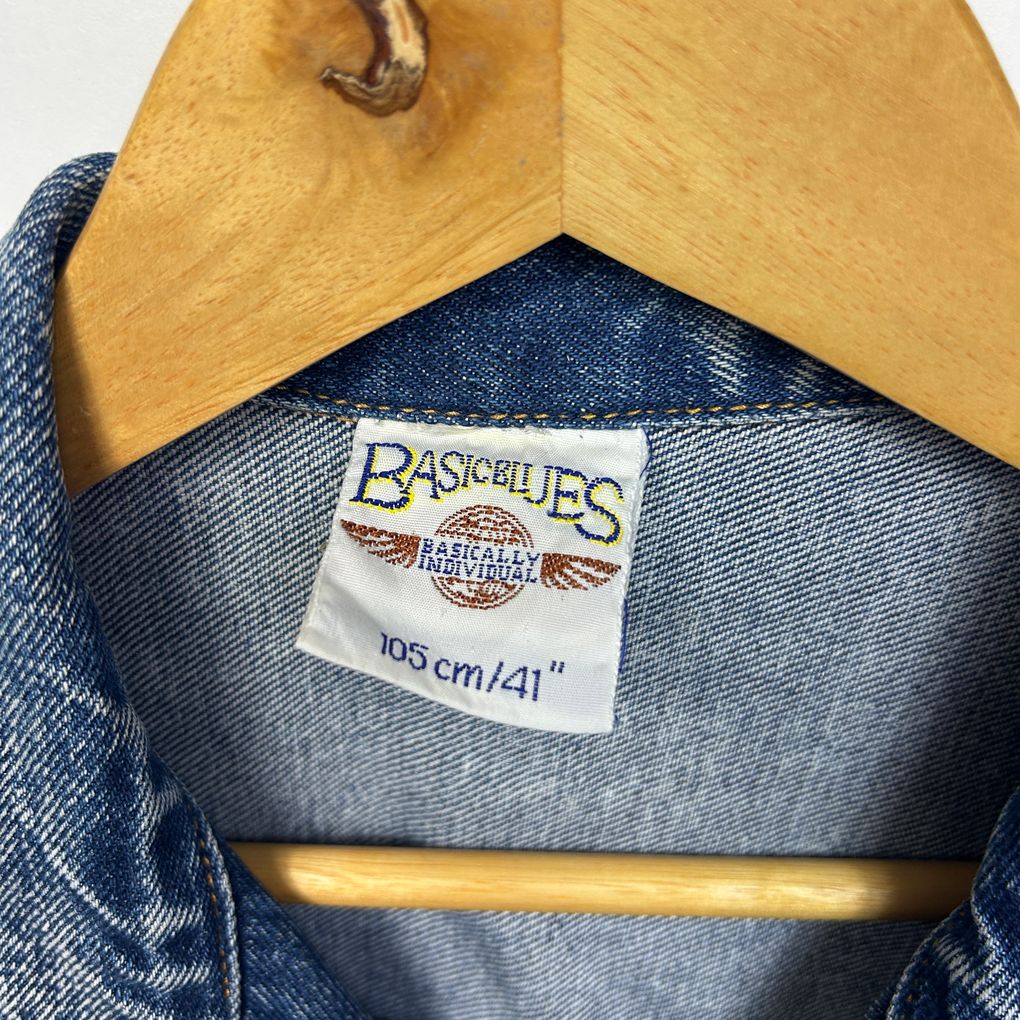 Vintage Oversized Blue Denim Jacket - Size 14/16/18 & Mens 2XL