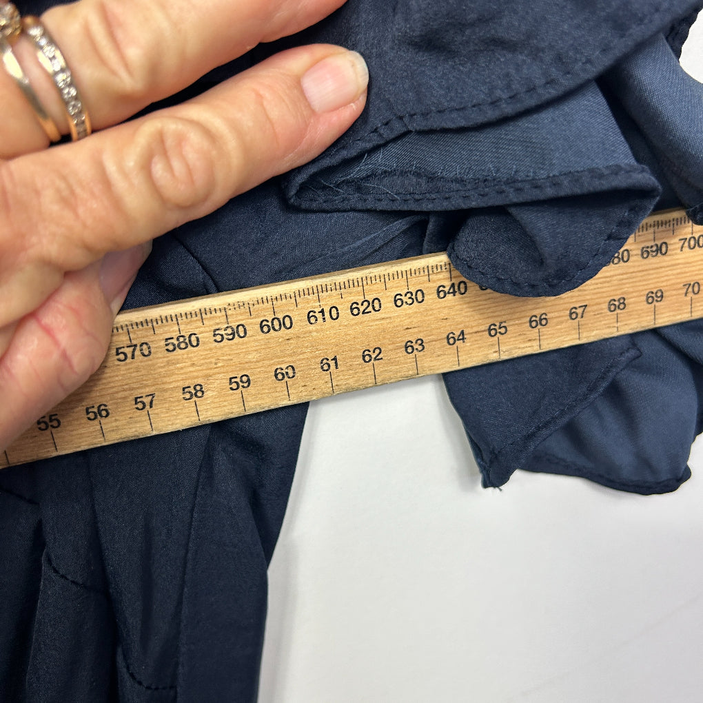 Autograph Navy Flutter Sleeve Midi Dress - Size 24