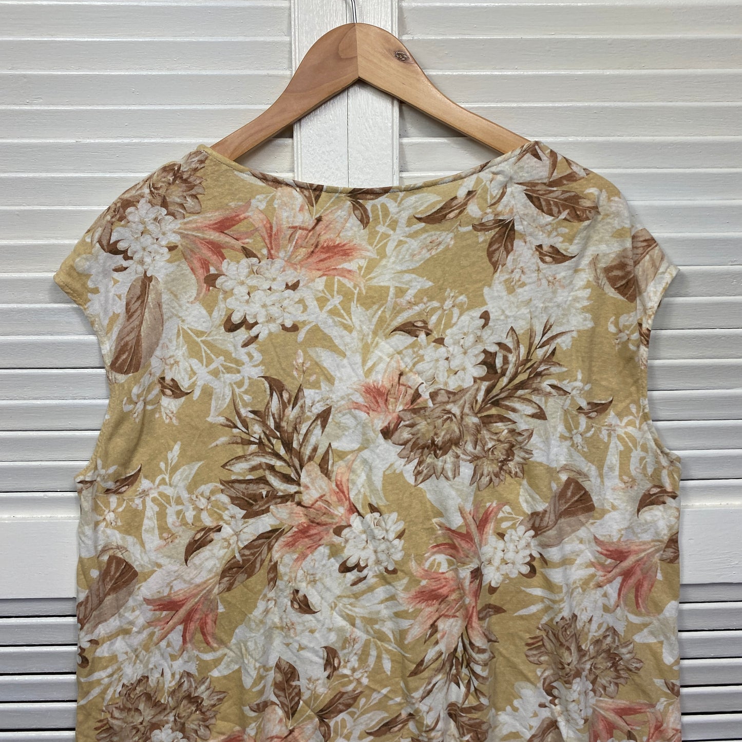 Katies Linen Top Size 14 Large Floral Short Sleeve