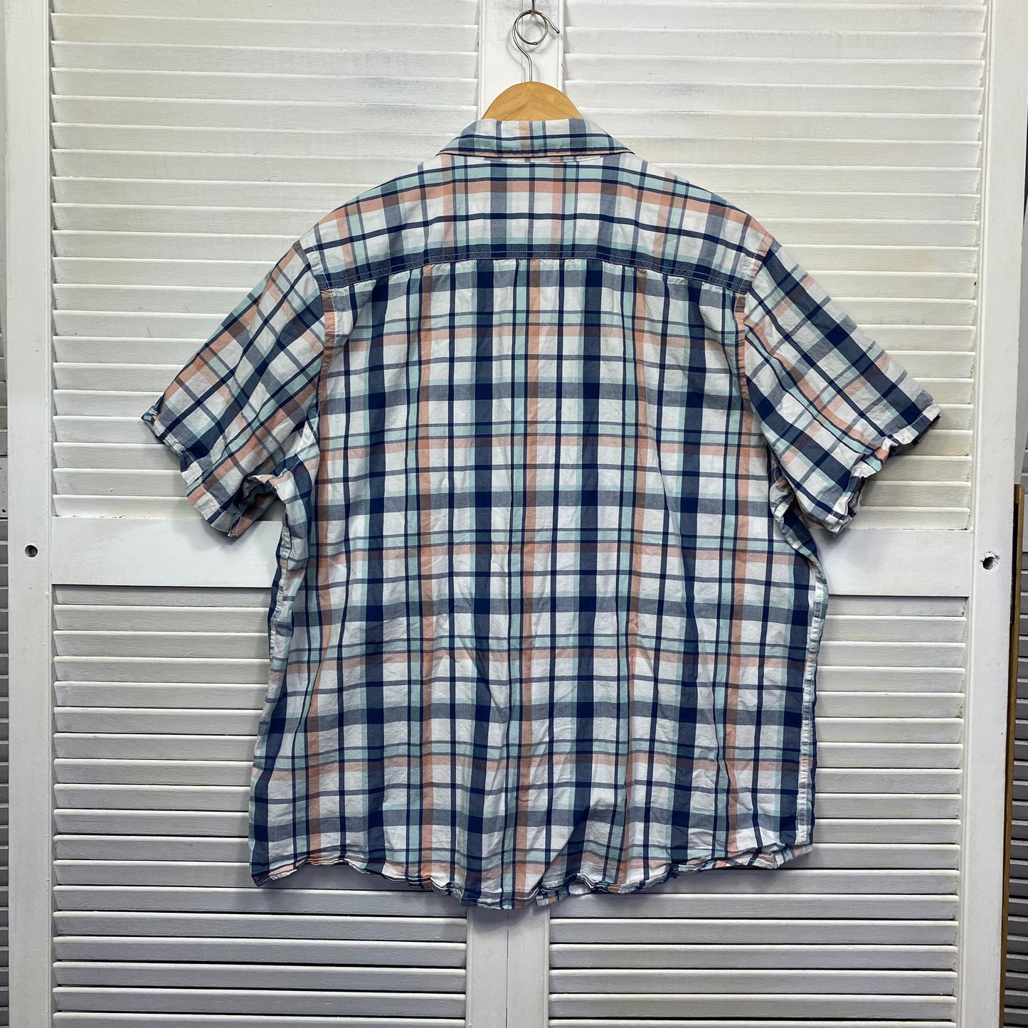 Big Joe Shirt Men Size 4XL Short Sleeve White Check