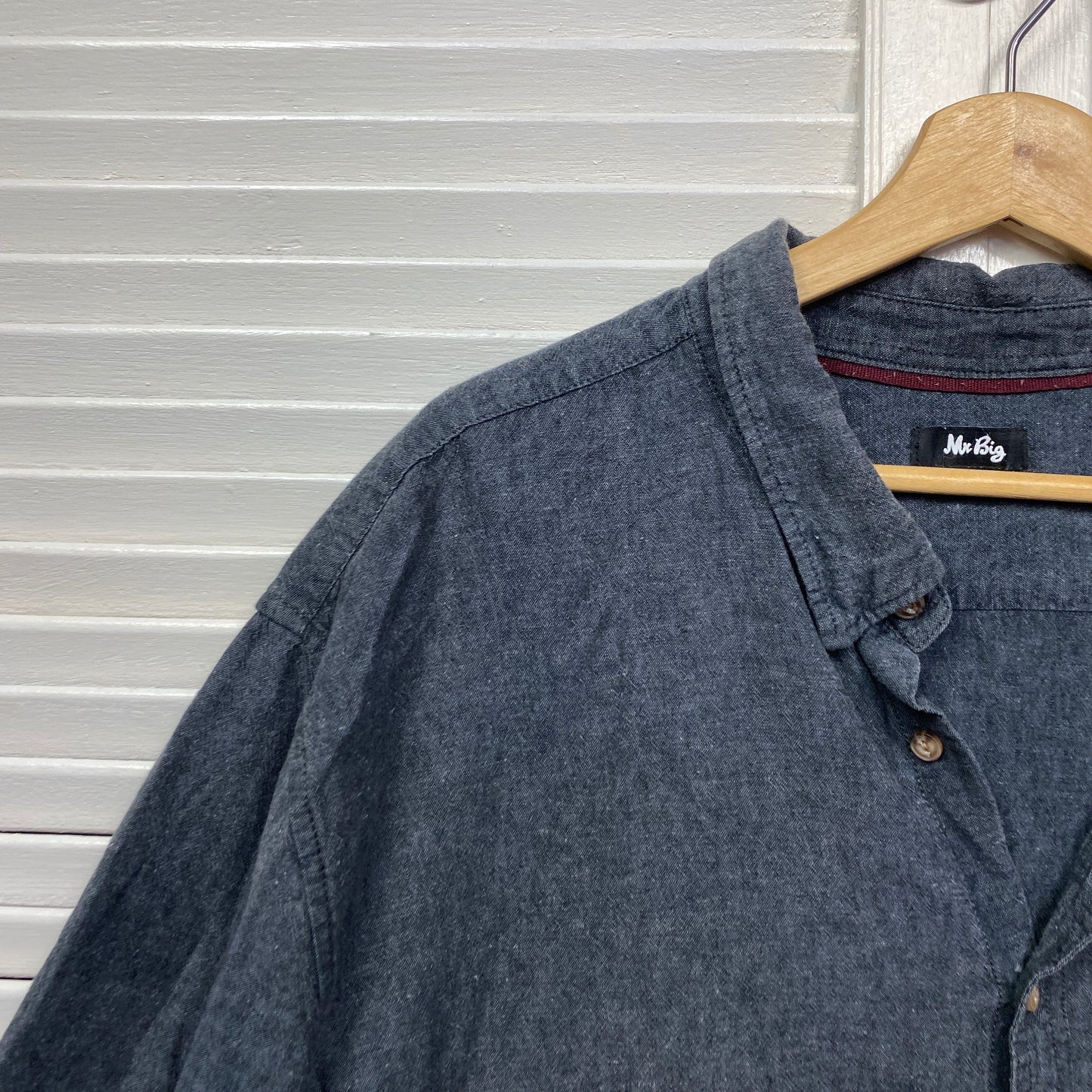 Mr Big Mens Shirt Size 5XL Grey Short Sleeve