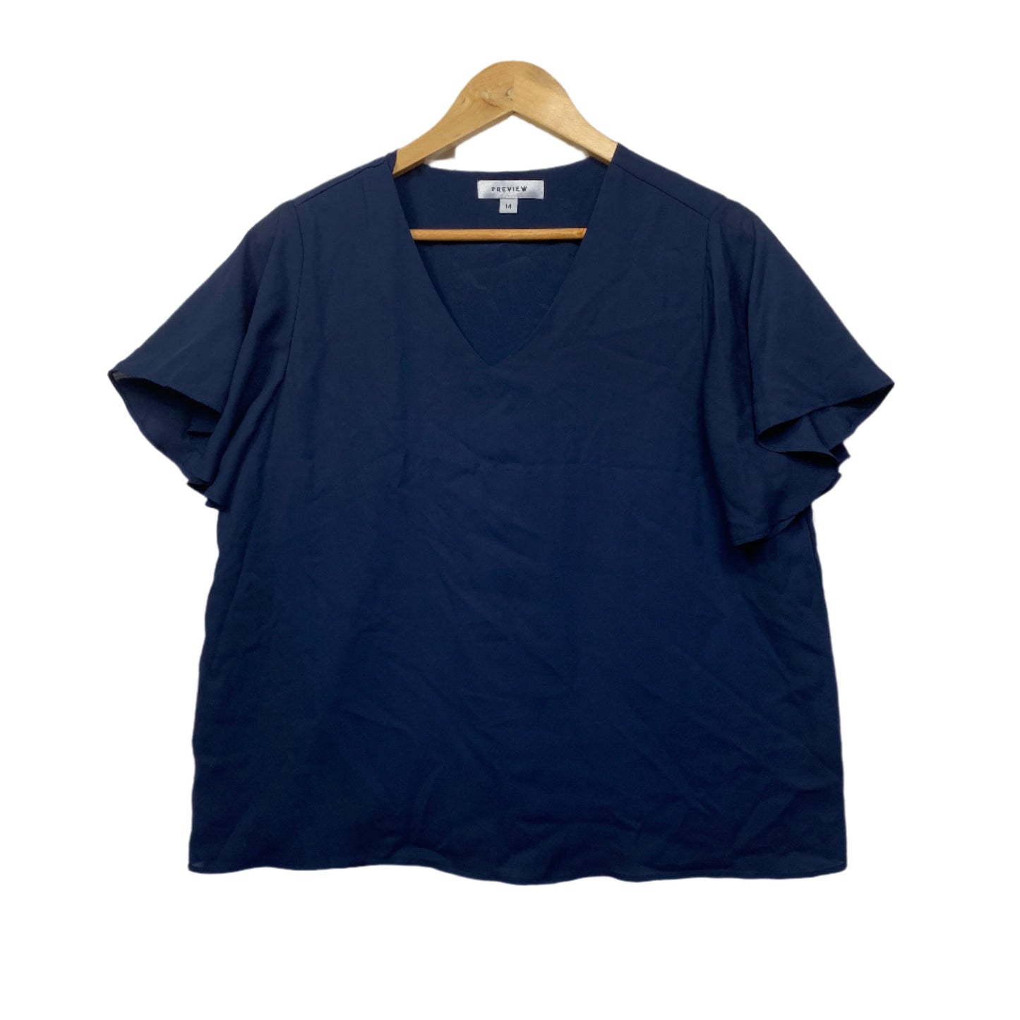 Preview Top Size 14 Navy Short Sleeve Office